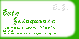 bela zsivanovic business card